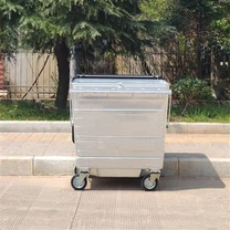 Круглий металевий відро для сміття з кришкою